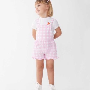 Conjunto peto cuadros niña