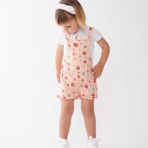 Conjunto peto flores niña